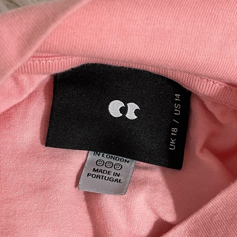 LAZY OAF Wilted Flower Mock Neck Fitted Babydoll T-Shirt Tee Top Pink Size US 14 - Picture 8 of 8